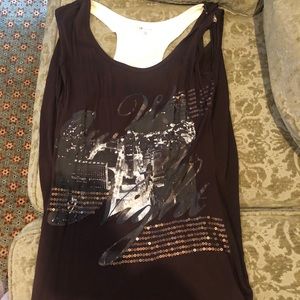 Sean john Brown Long Top With Sequin L